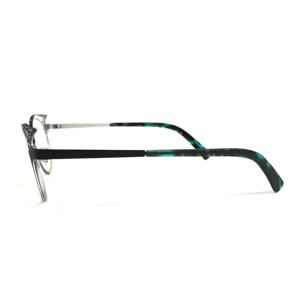 BOZ Eyeglasses Frames ELISE 0013 Matte Black Silver Cat Eye Full Rim 48-19-140